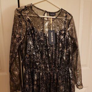 Modcloth Dazzle Do It Spiderweb Dress Size 1X NWT Halloween